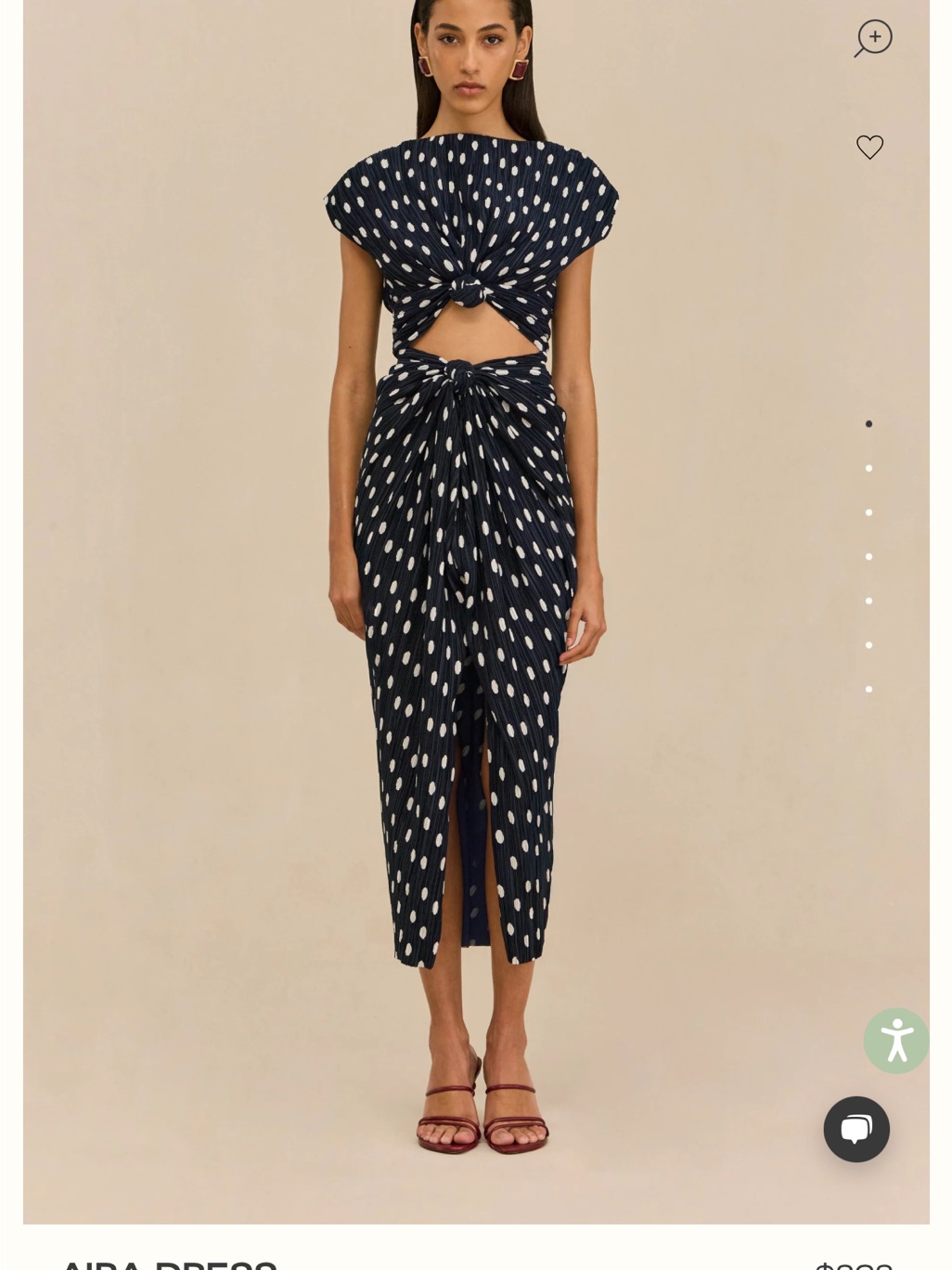 Cult Gaia Aira Blue And White Polka Dot Dress